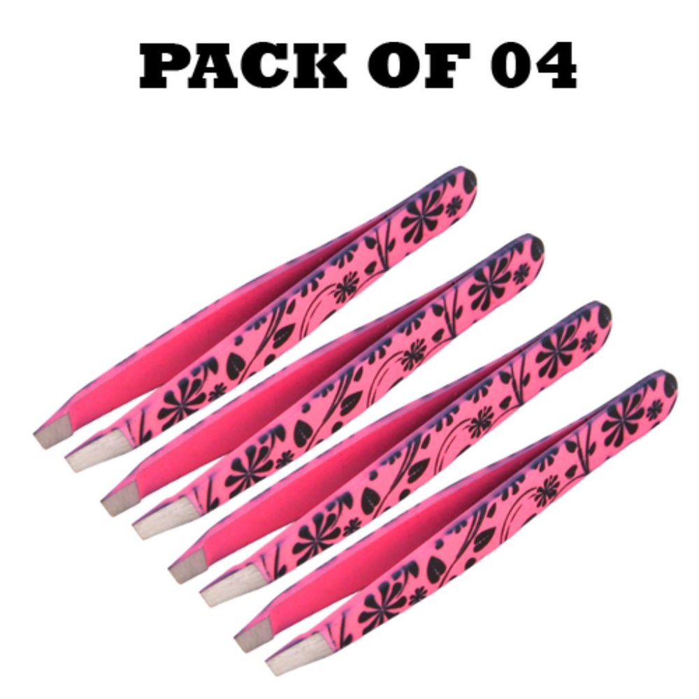 Forgica Professional Stainless Steel Paper Coated Tweezers Pack of 04